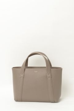 Tela Marinaシリーズ ファスナー式 シュリンクレザー ミニトートバッグ  / グレージュ