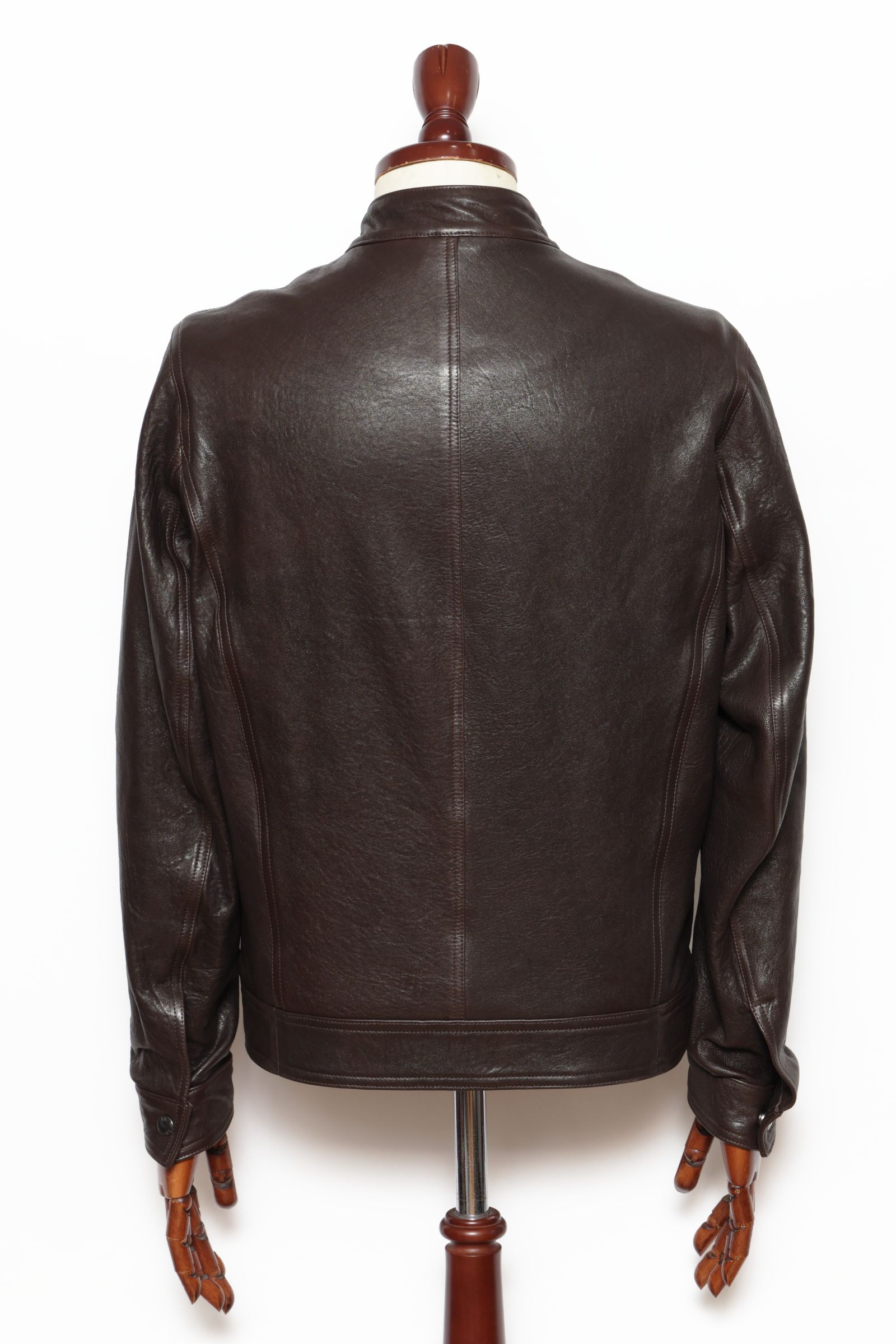 【数量限定】JURI SP NUOVA ZELANDA ニュージーランド産 ラムレザー シングル ライダース レザージャケット  / MARRON ダークブラウン