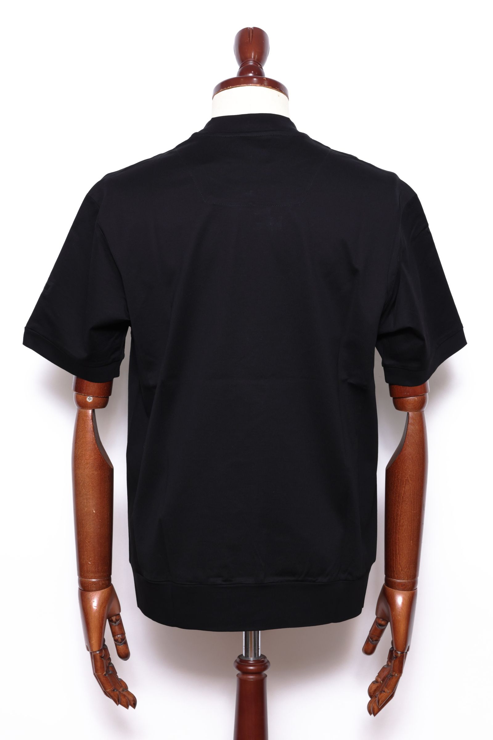 NUBY モックネック コットン 半袖Tシャツ / ブラック