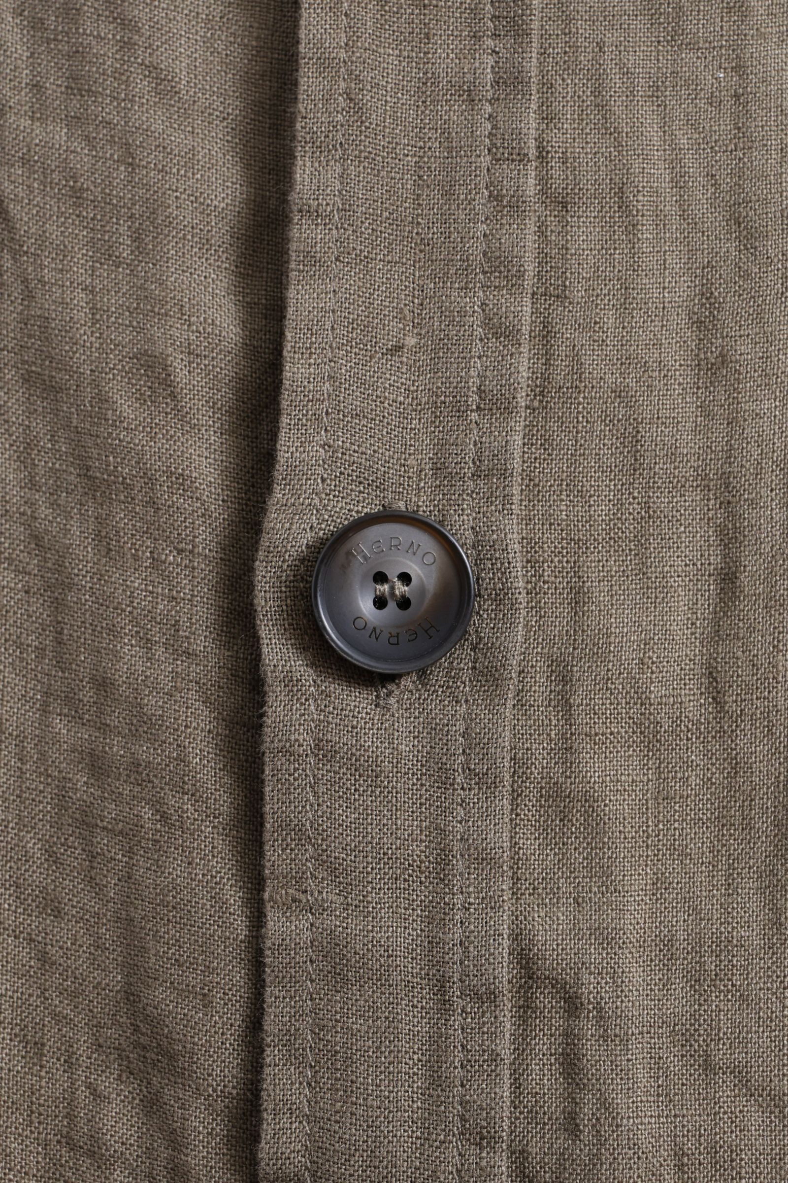 FI000152U ガーメントダイ リネン サファリジャケット  / 7730 カーキ