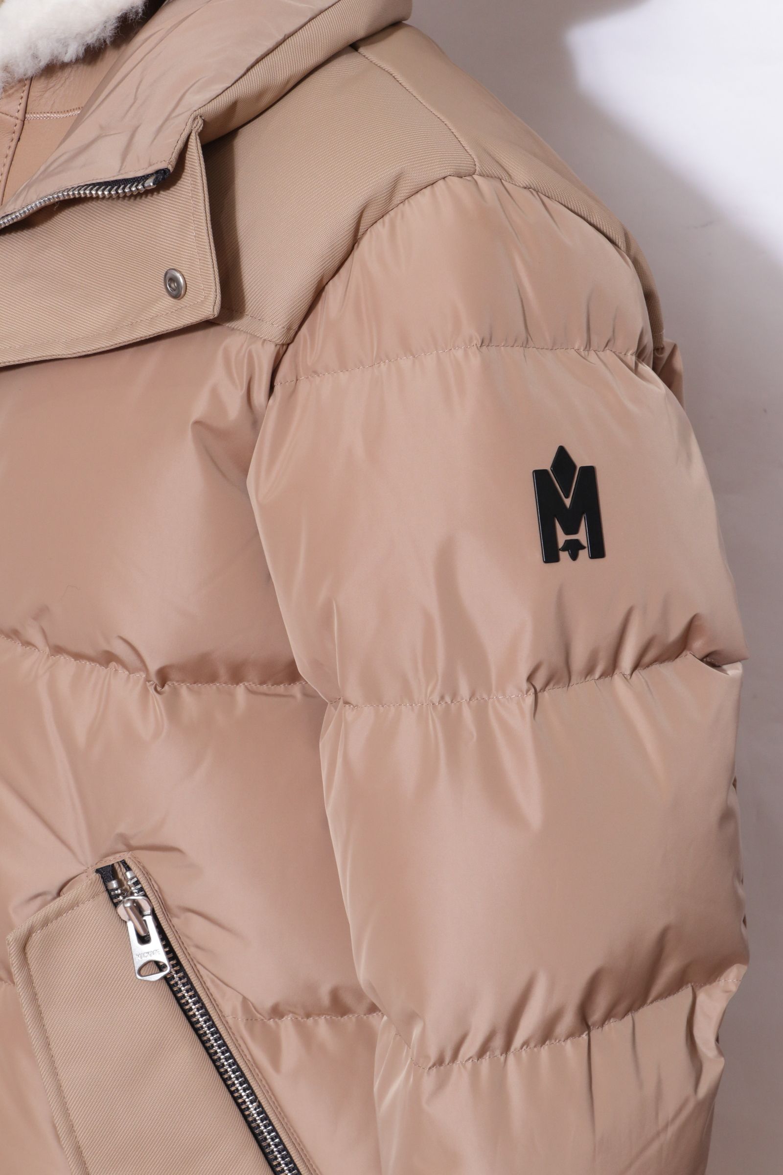 RILEY  ムートンコンビ ハイブリッド ダウンジャケット / キャメル