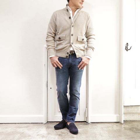 "FILIPPO DE LAURENTIIS"ニットブルゾンを使用したドレカジスタイル