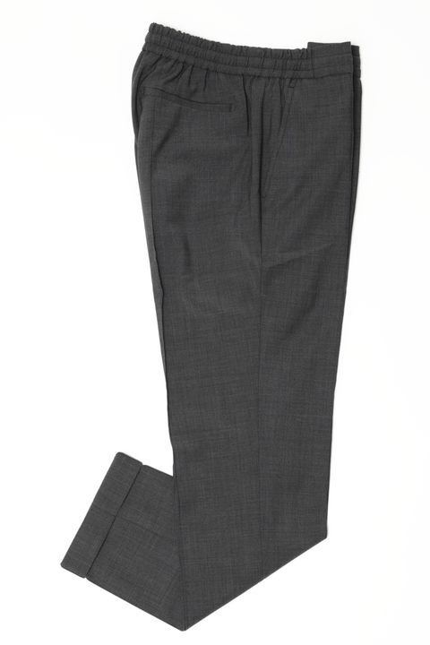 サイズ52まで【干場義雅氏 別注モデル】H DUE 永久クリース ストレッチウール パンツ / チャコールグレー
