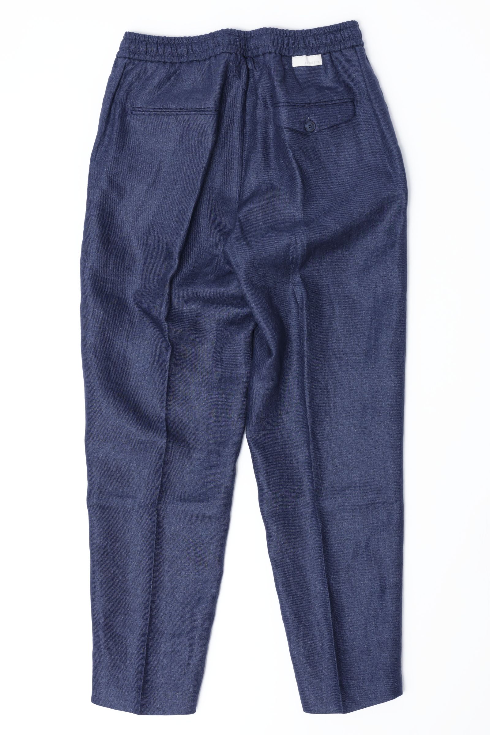 リネン フルシャーリング ドローコード付き イージーパンツ / ネイビー