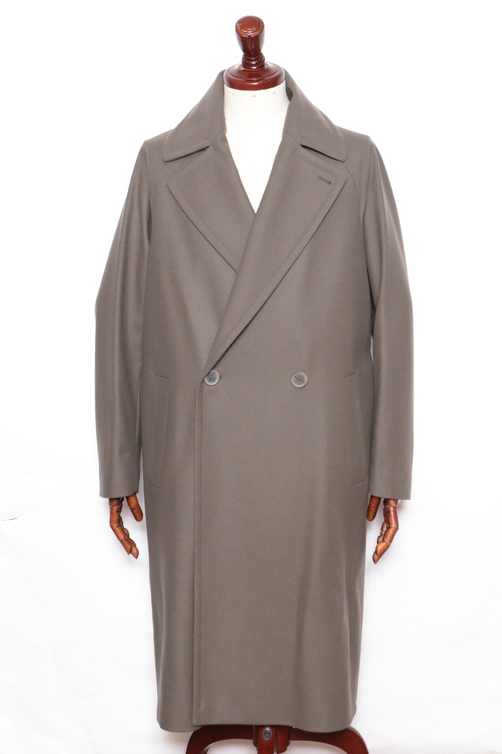 BRINDISI - ブリンディジ ウール ベルテッド ダブルコート / オリーブ 0513