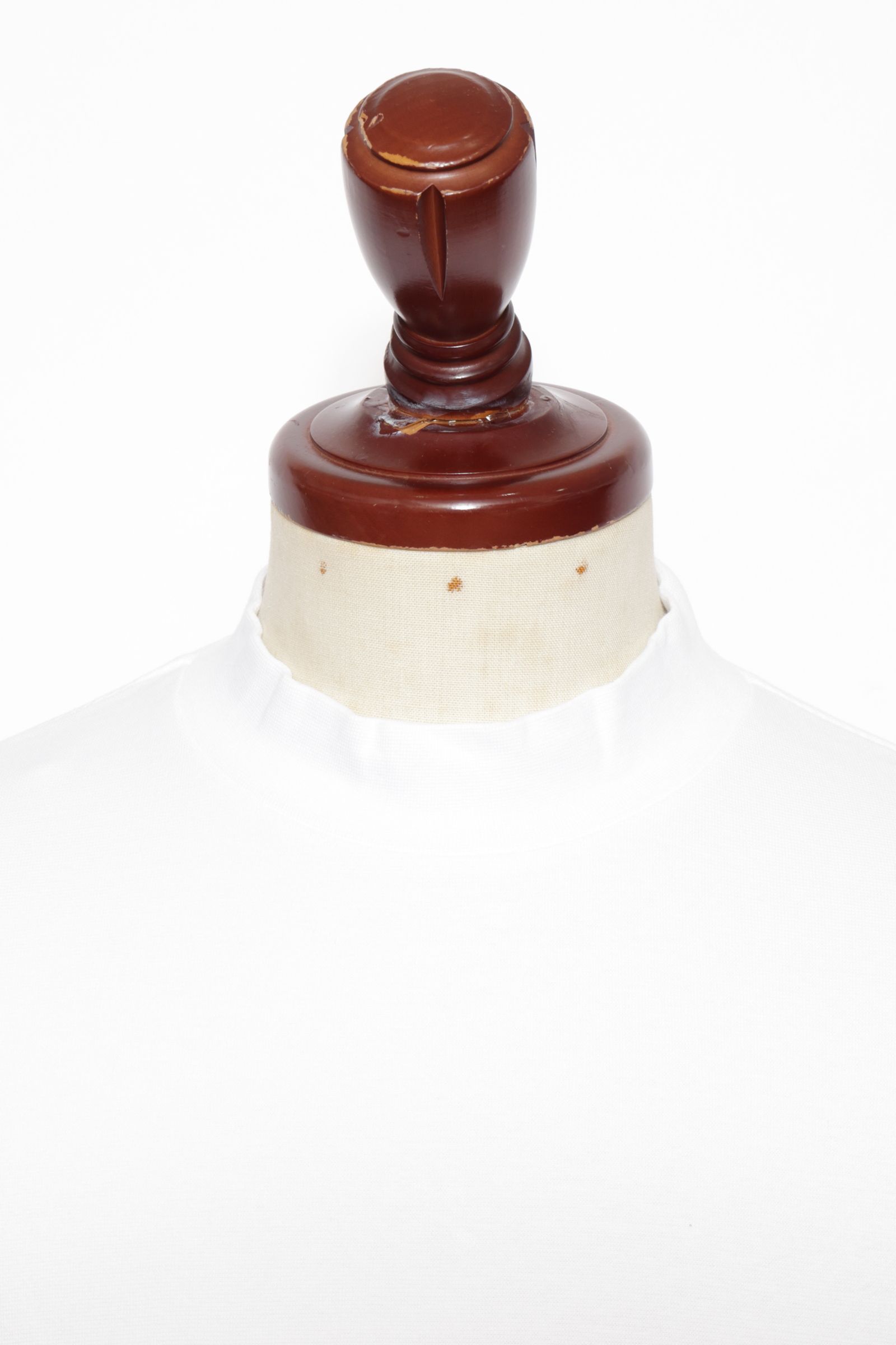 【サイズ50まで】FIANO LUNGO rib jersey コットン リブジャージ モックネック 長袖 カットソー / ホワイト 012