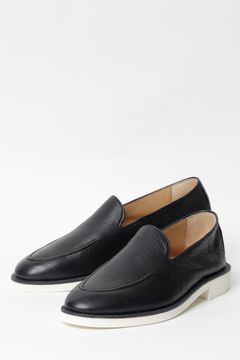 【スーパーふにゃ男】ディアスキン 鹿革 スリッポン シューズ 革靴 / ダークネイビー