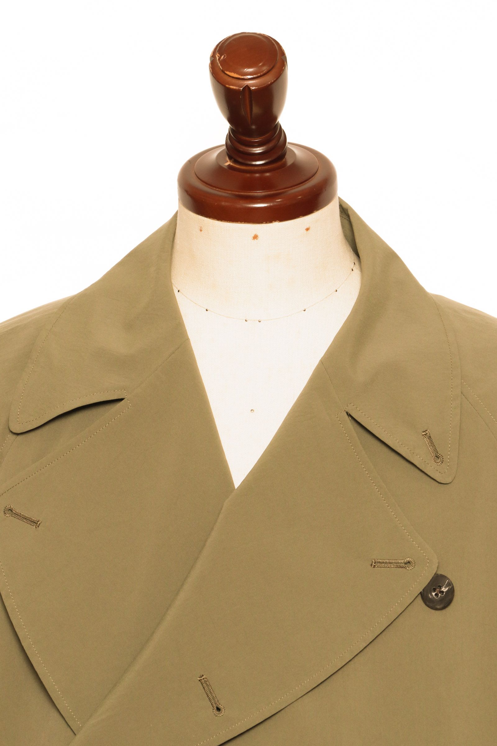 【半裏、無双仕立て】撥水ポリエステル タイプライター トレンチ / ダークベージュ