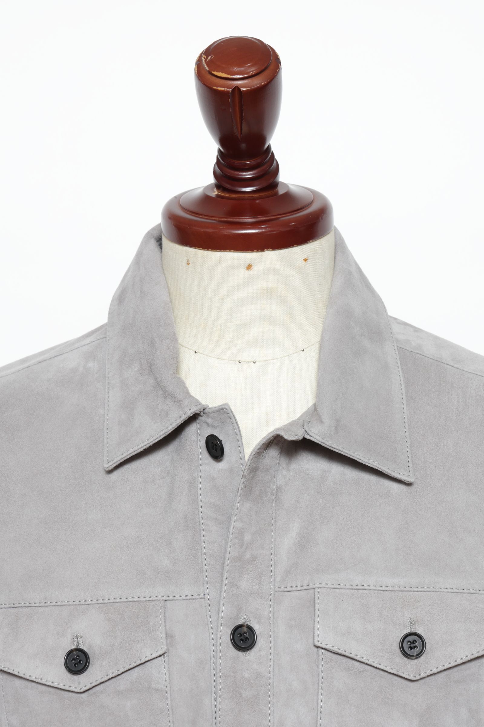 DEX ゴートスウェード シャツジャケット / LIGHT GREY ライトグレー