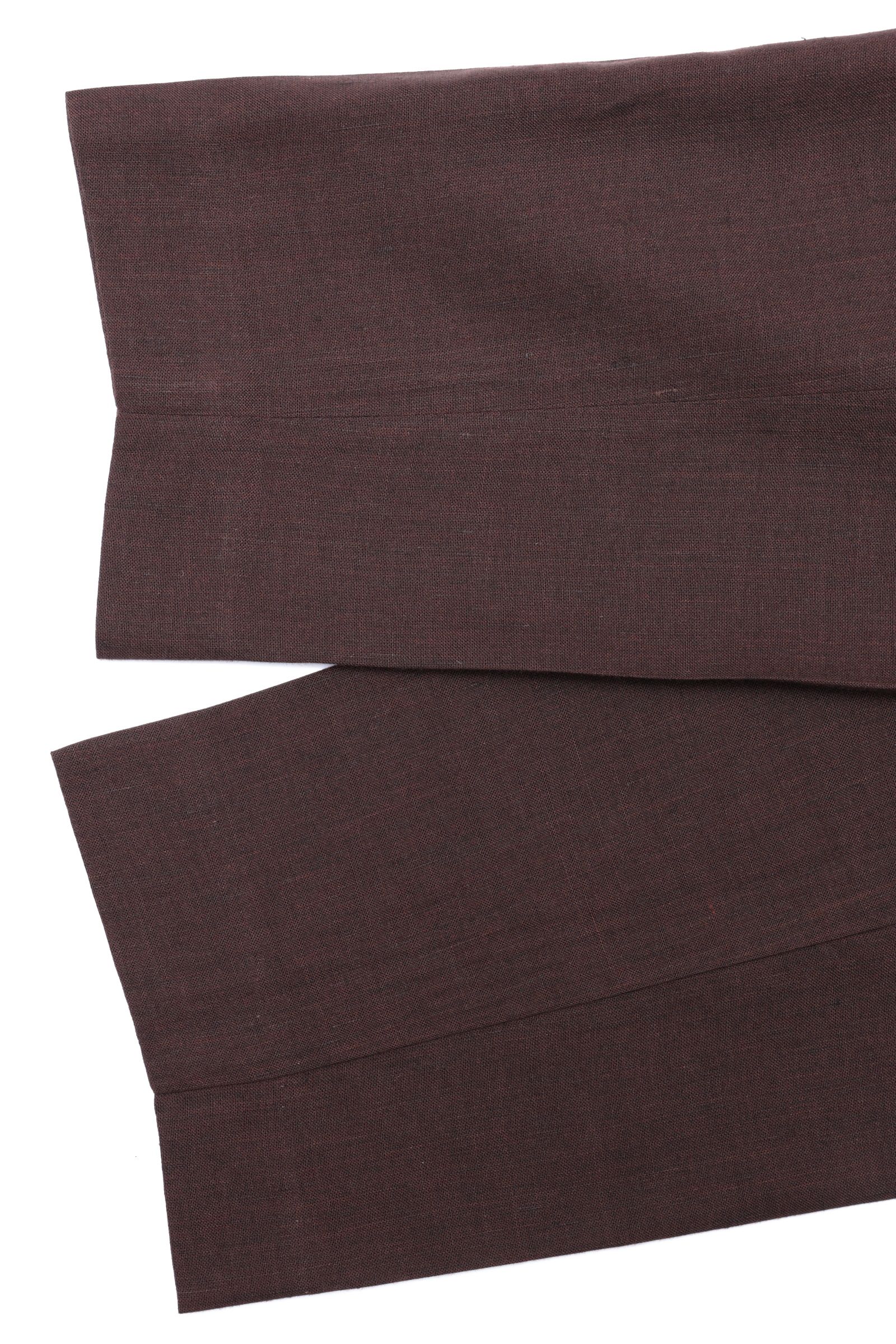 リネンレーヨン スラブ フルシャーリング ドローコード付き イージーパンツ / ブラウン