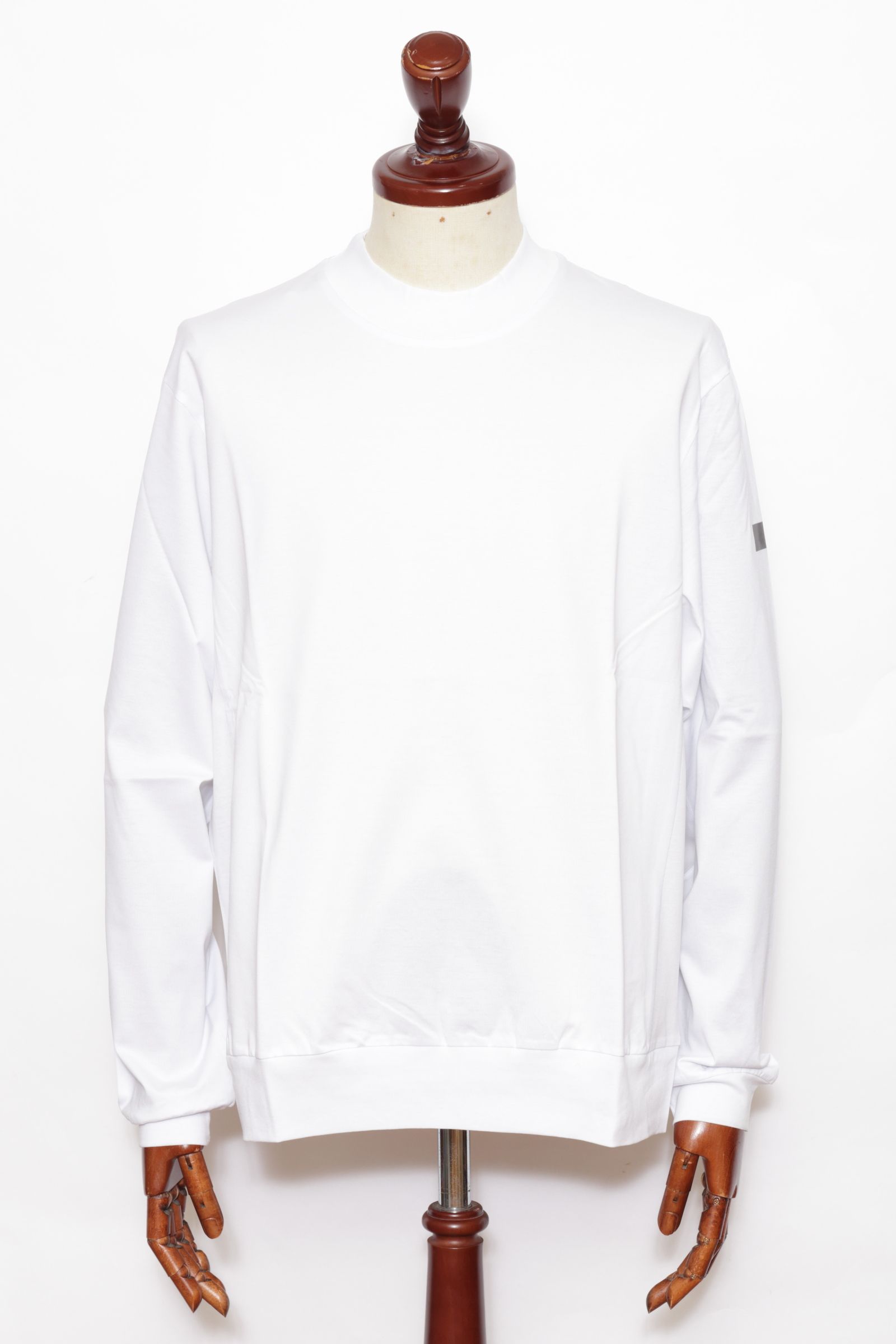 NUBY SLEEVE クルーネック コットン 長袖Tシャツ / ホワイト