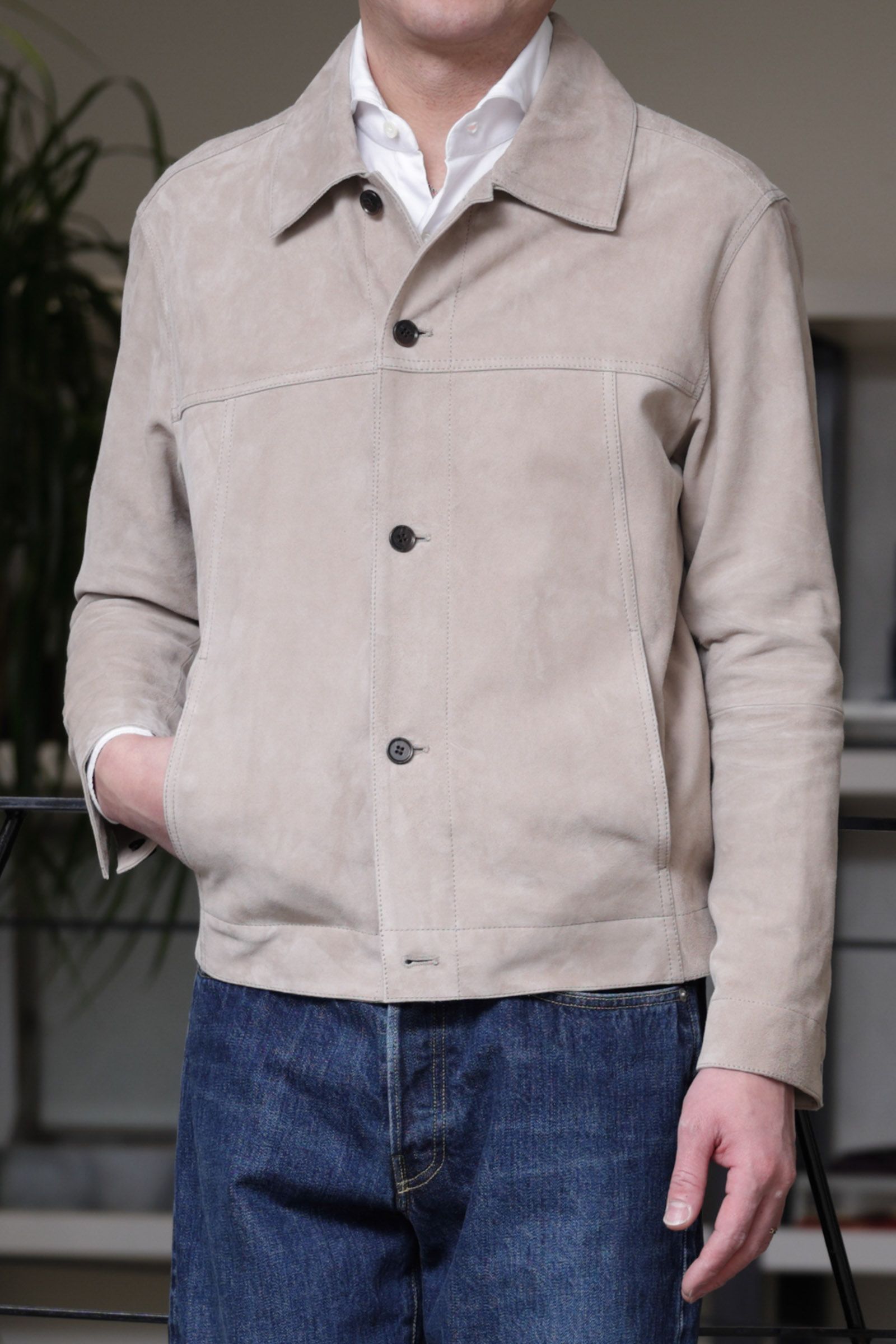 JADEN ゴートスエード Gジャンタイプ シャツジャケット / GRAYTAUPE グレートープ