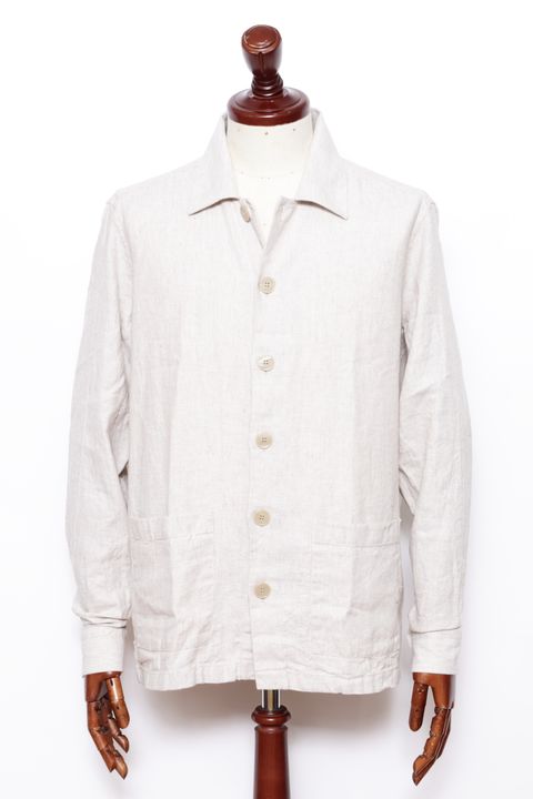 GR401L コットンリネン カバーオール シャツジャケット / ベージュ