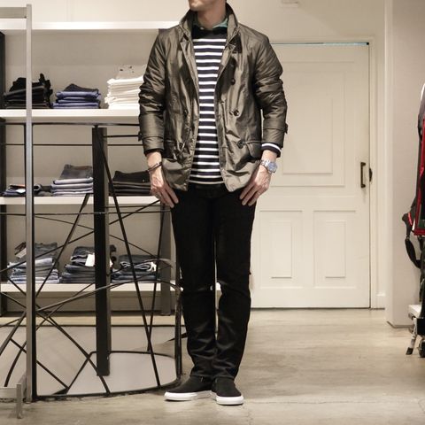 "MOORER"を使用した大人ラグカジコーデ