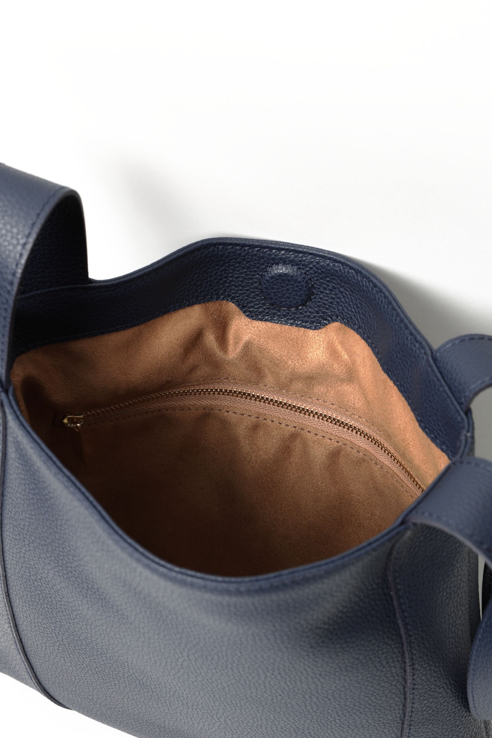 イタリアン シュリンクレザー ワンハンドルバッグ  / ネイビー