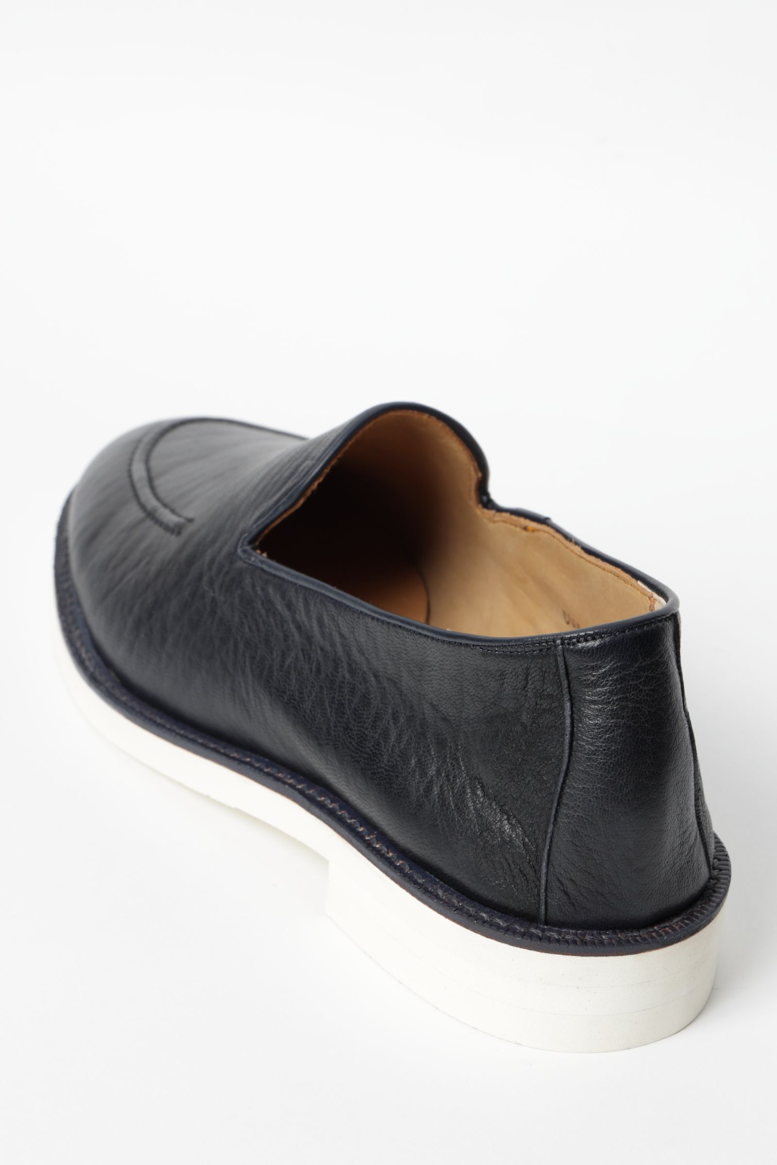 【スーパーふにゃ男】ディアスキン 鹿革 スリッポン シューズ 革靴 / ダークネイビー