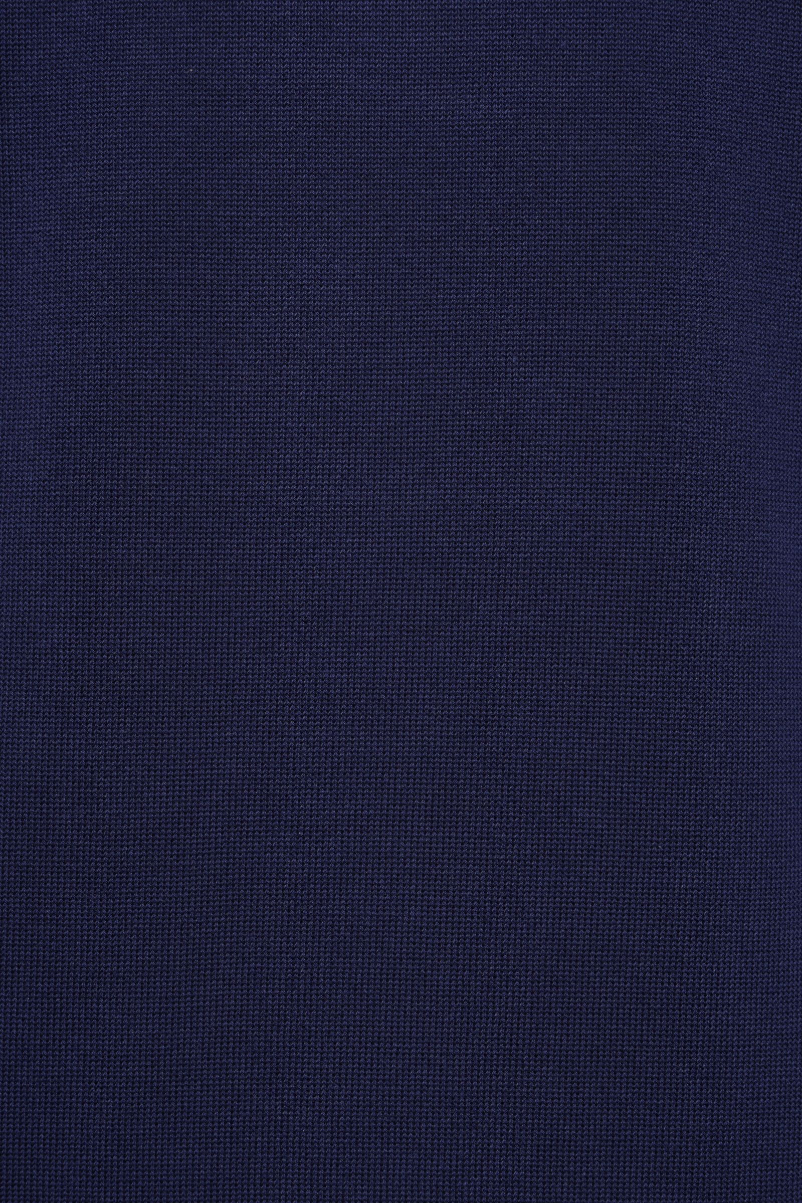 BB3MLT クレープ コットン ニット ハイゲージ スタンドカラー カーディガン / ネイビー 0880