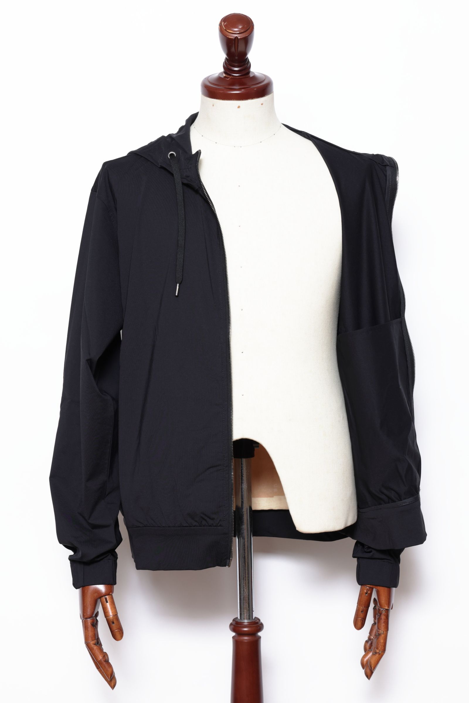 ストレッチジャージ リラックスシルエット パーカ / ブラック 9300