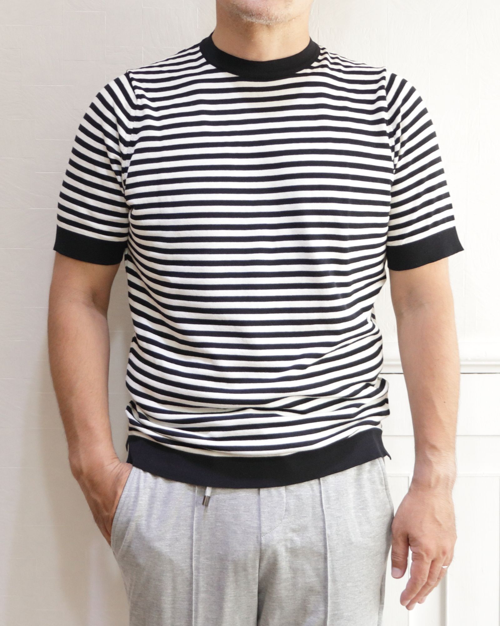 【新品未使用】FILIPPO DE LAURENTIIS ボーダーニットT BRILLA per il gusto（ブリッラペルイルグースト）の「FILIPPO