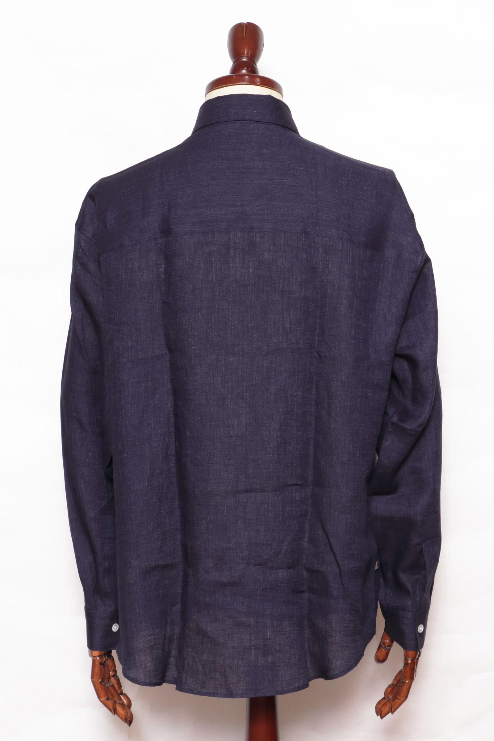 ALBINI LINEN POOL SIDE SHIRT アルビニ社 リネン カプリシャツ / ネイビー