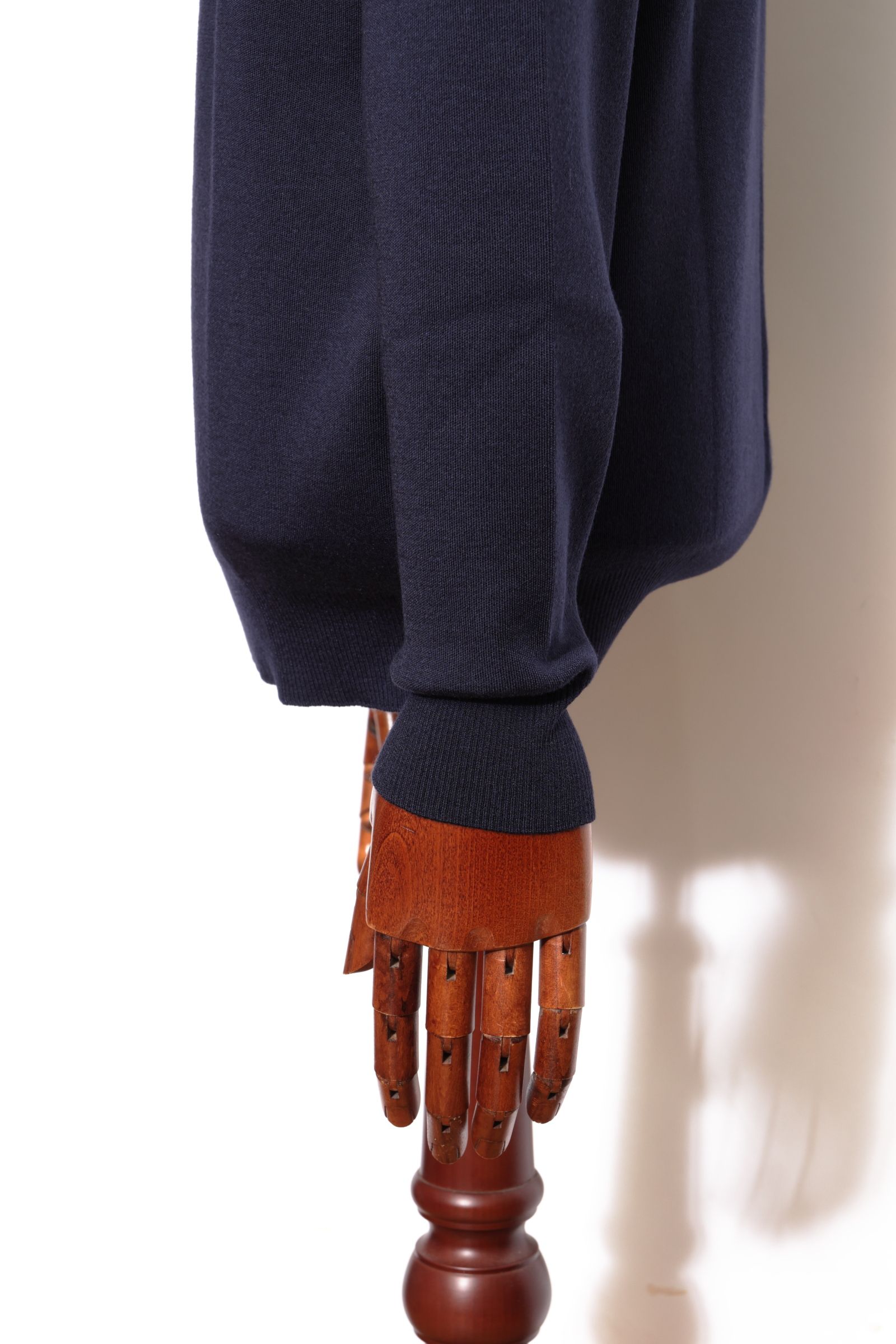 lussoシリーズ #0721 18G カシミヤシルク モックネック ロングスリーブ ニット / NAVY ネイビー