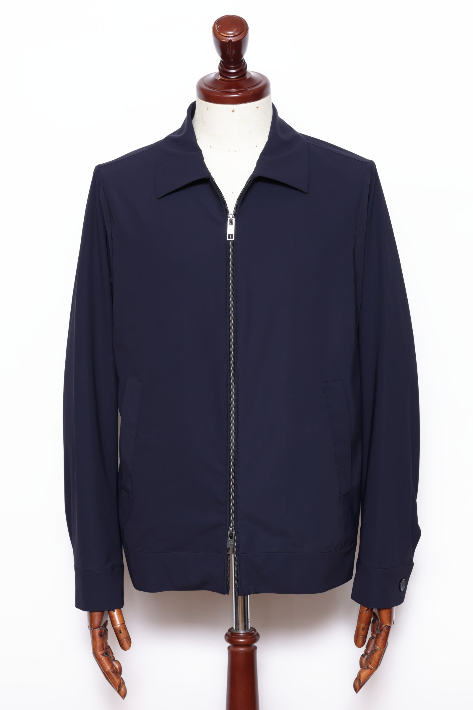 【セットアップあり】ストレッチ ナイロン ジャージ アビエイター ジャケット  / ネイビー