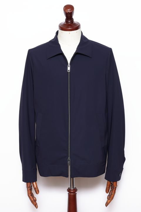 【セットアップあり】ストレッチ ナイロン ジャージ アビエイター ジャケット  / ネイビー