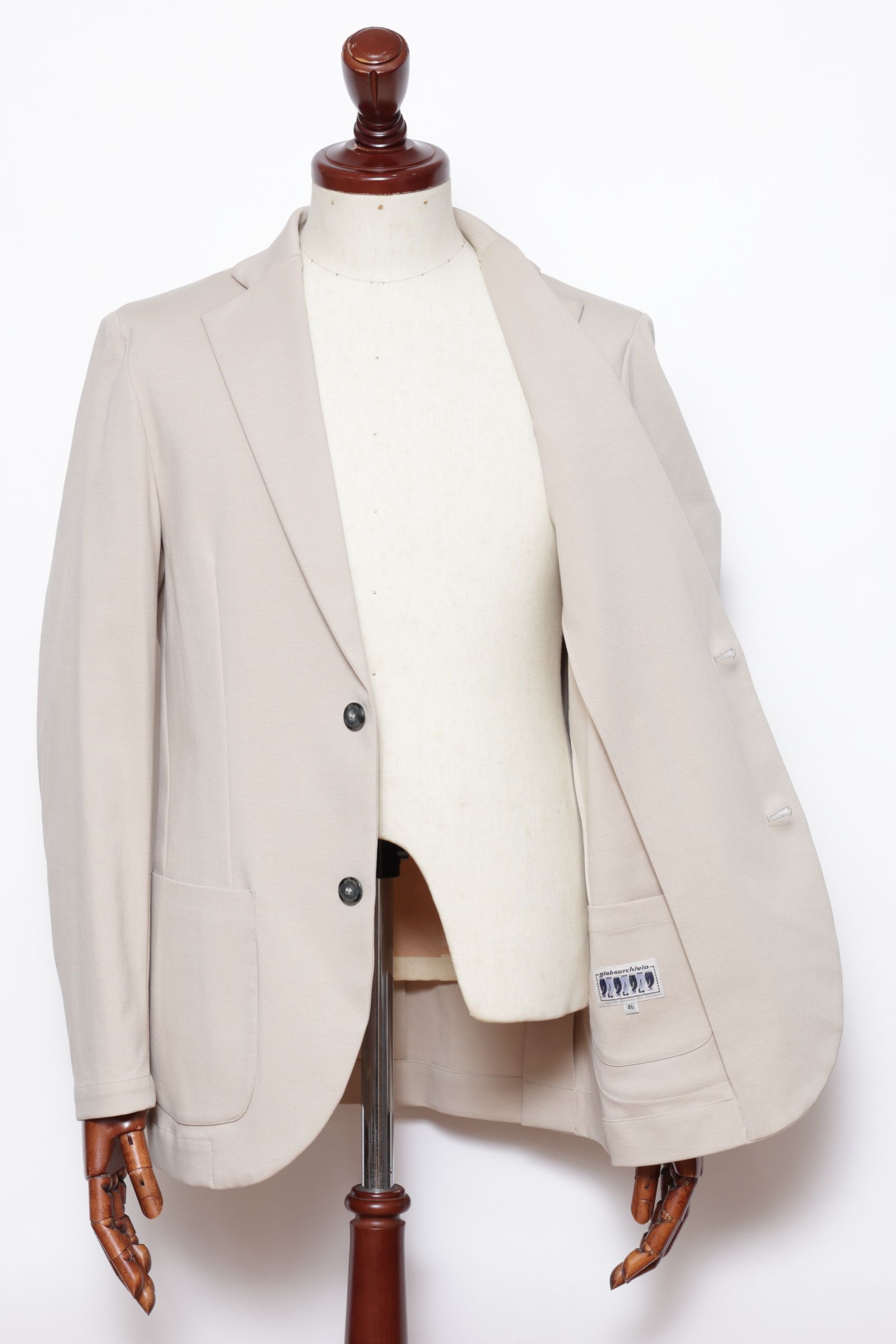 【セットアップあり】 STROZZI L2 A3573 ニューウォッシャブルジャージ 2Bジャケット / ベージュ 10