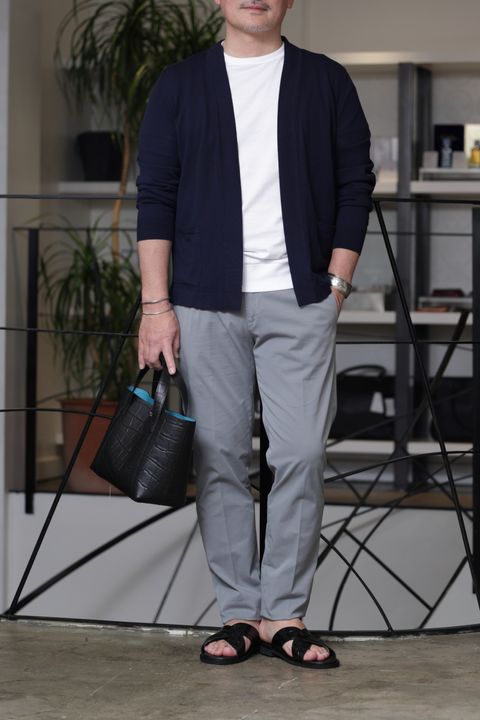 WH 当店完全別注 サンダルを使用した、上品に着こなす都会派サンダルスタイルを使用した