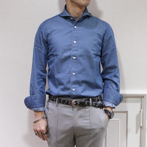 ” Drumohrショールカーディガン”を使用した春爽やかコーデ