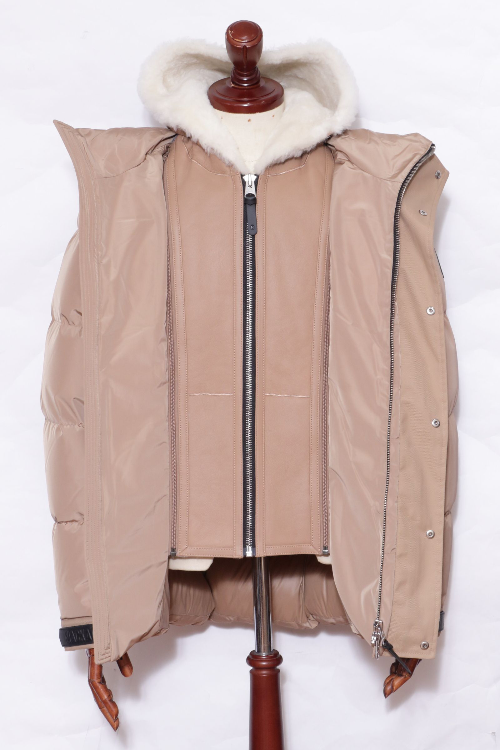 RILEY  ムートンコンビ ハイブリッド ダウンジャケット / キャメル