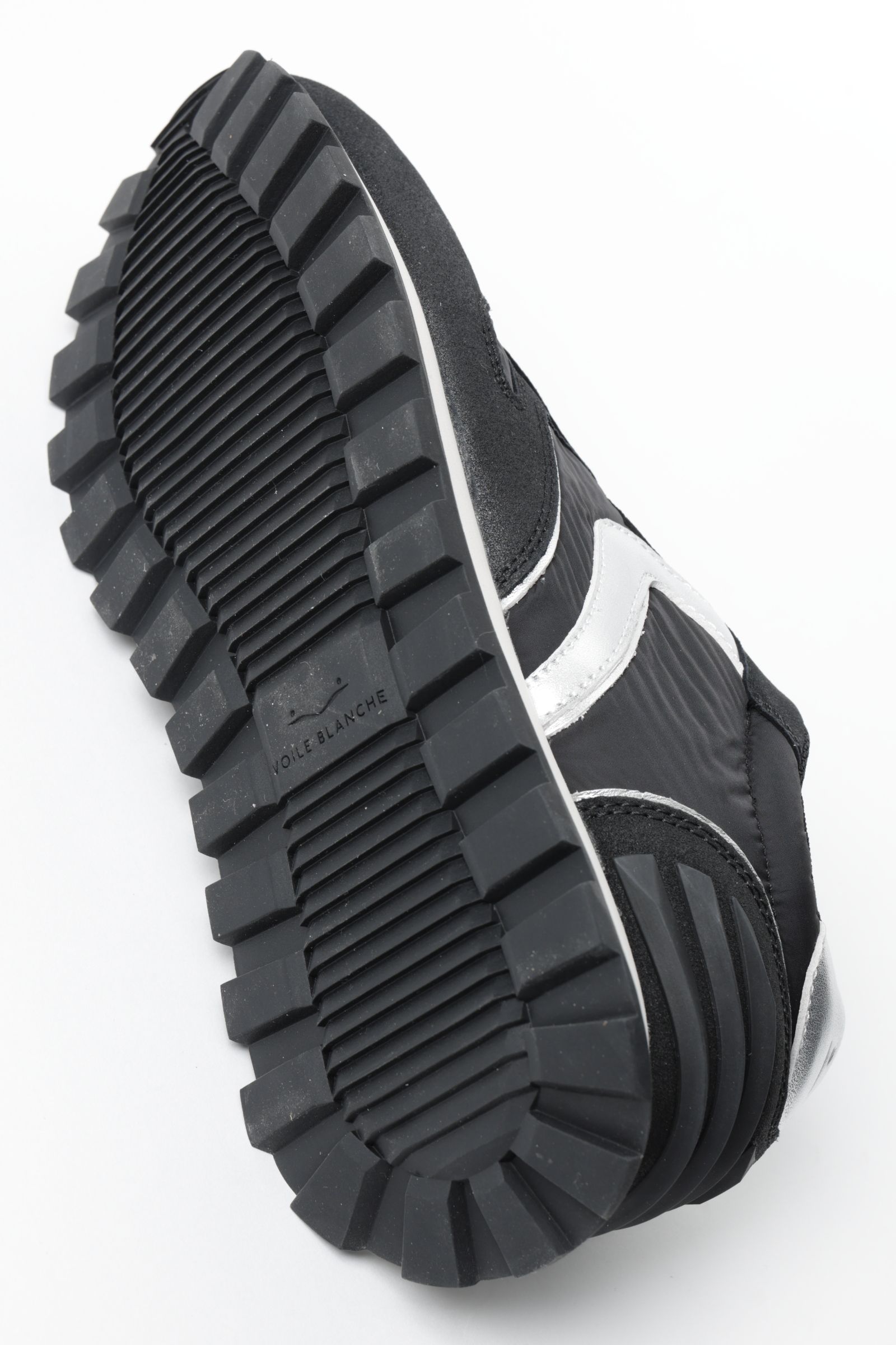 PARIS POWER ナイロン × スエード スニーカー  / ブラック × シルバー