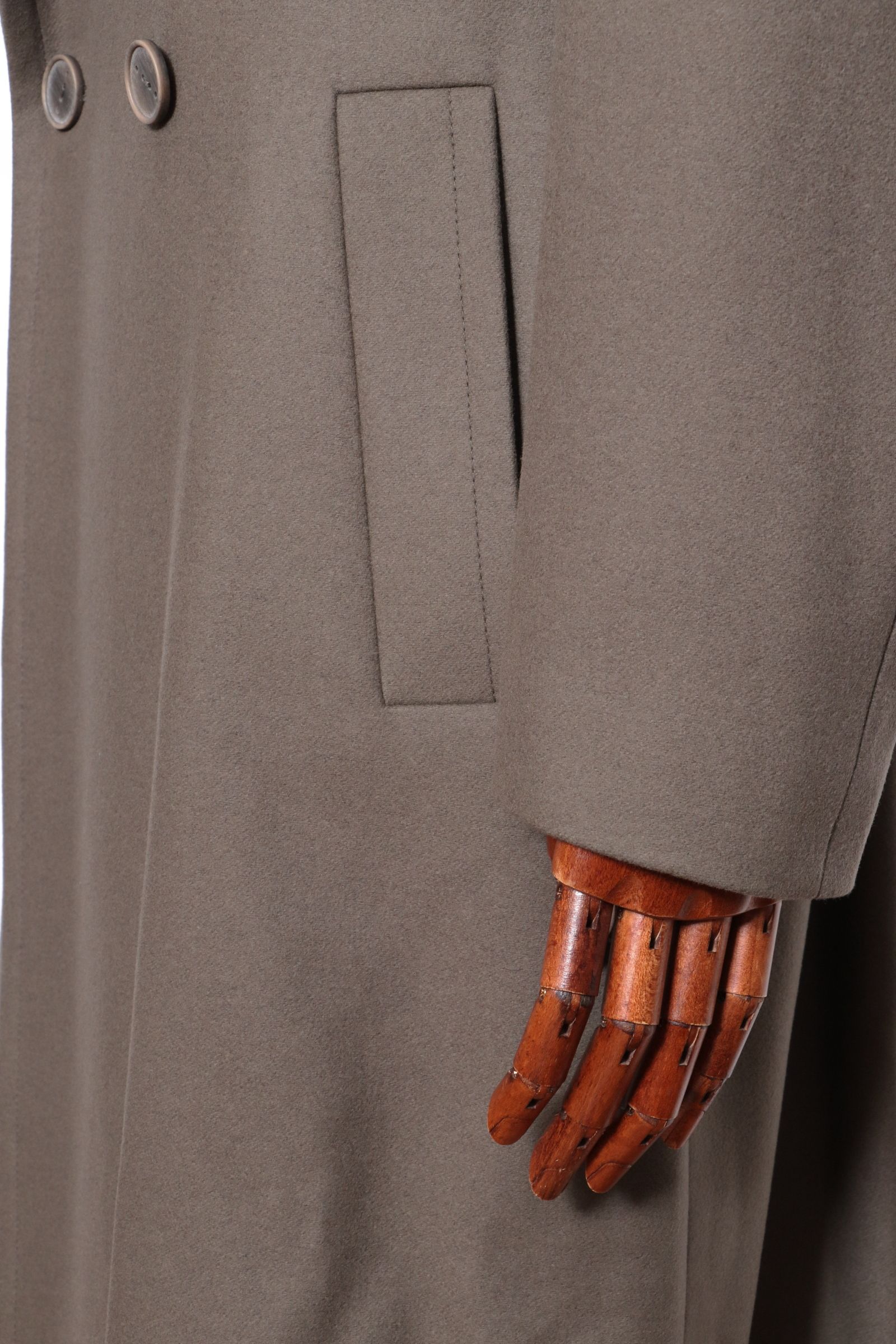 BRINDISI - ブリンディジ ウール ベルテッド ダブルコート / オリーブ 0513