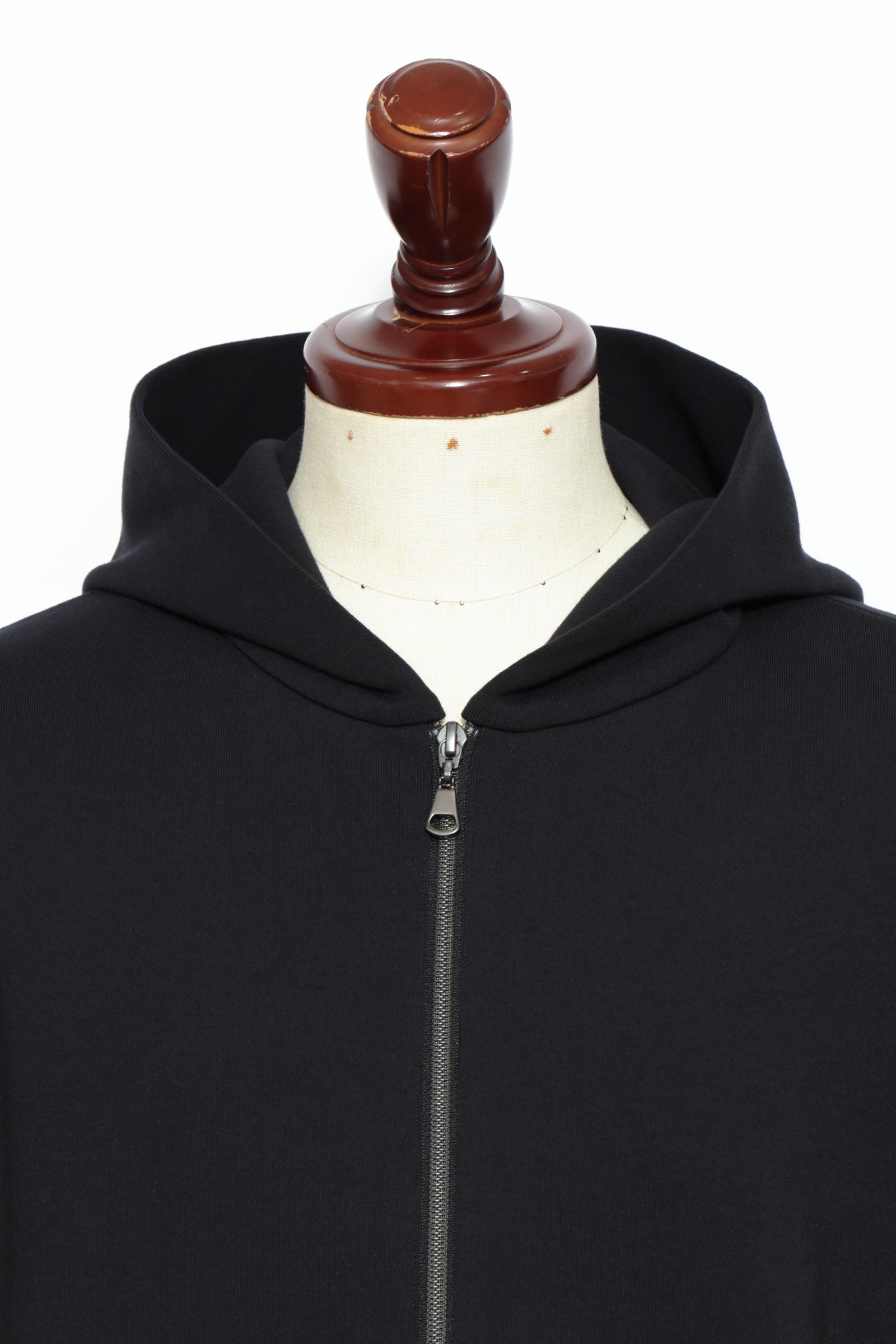 【セットアップあり】arteccoシリーズ #0418 コットン ニット ジップアップパーカー / Black ブラック