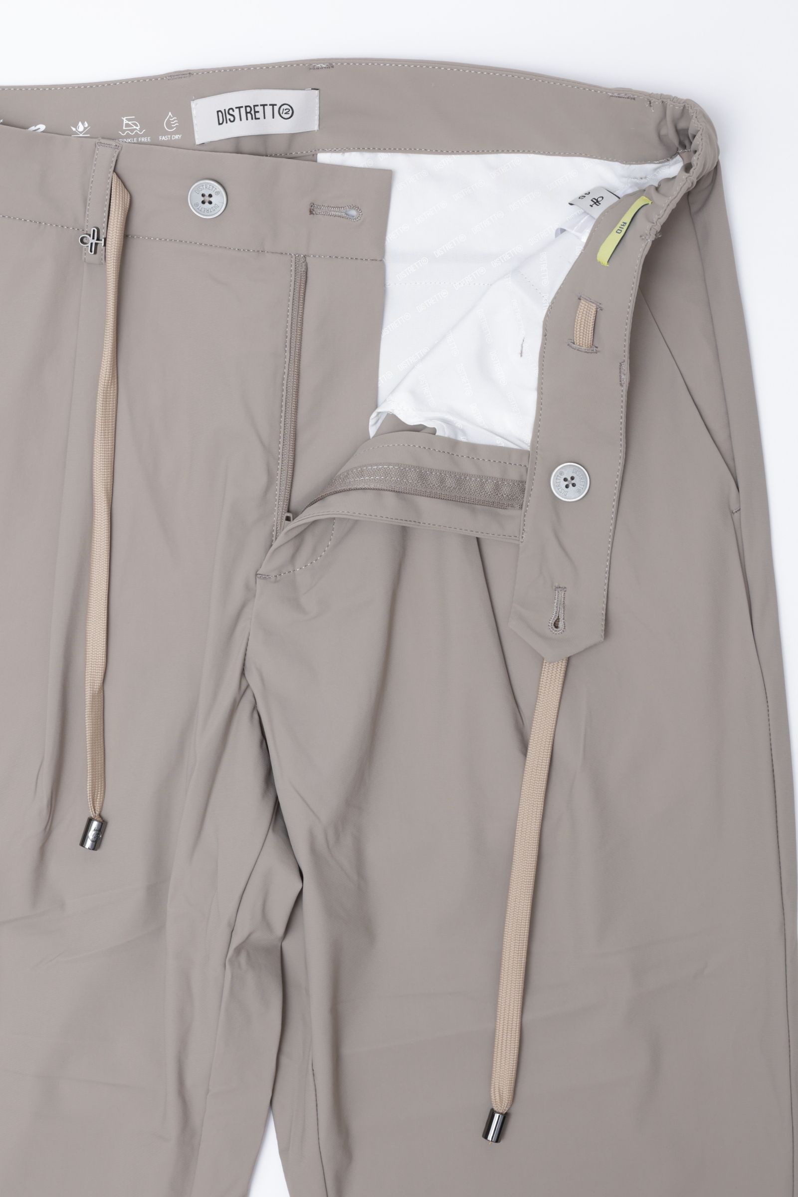 【セットアップあり】ストレッチ ナイロン ジャージ ワンプリーツ シャーリングパンツ  / ベージュ