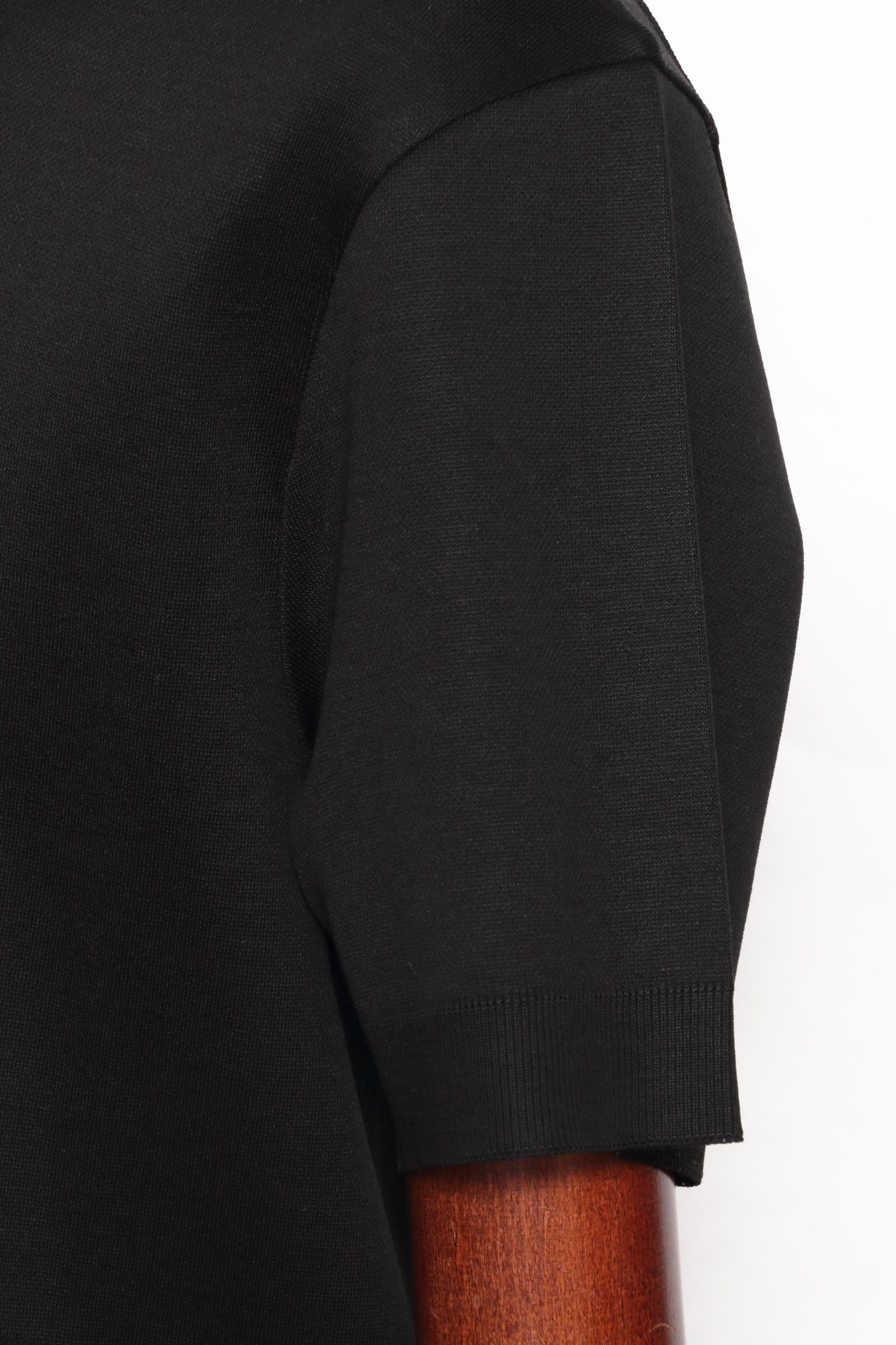 JG000206U ジャージニットエフェクト コットン クルーネック Tシャツ / ブラック