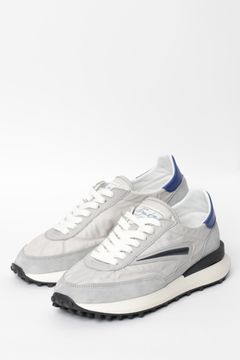 Athleta ナイロン × スウェード ランシュータイプ スニーカー / ライトグレー