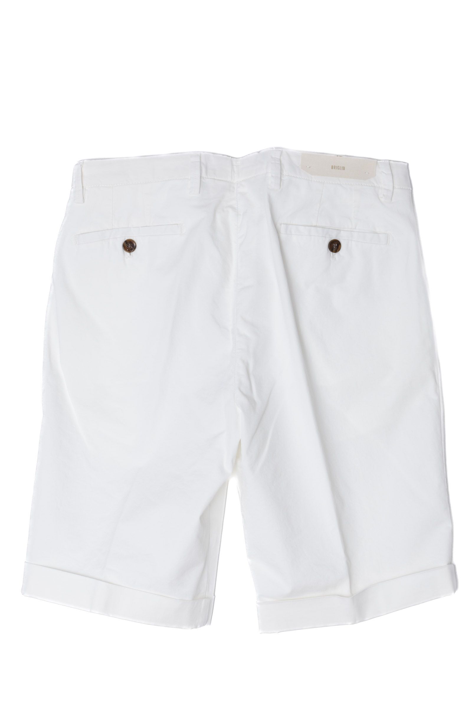 【干場さん別注】 BG101 コットンストレッチ ワンプリーツスリムショーツ  / ホワイト