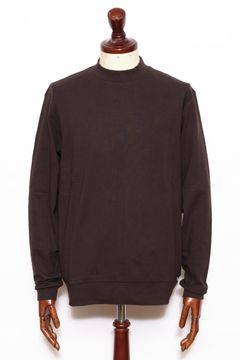 【サイズ50まで】FIANO LUNGO rib jersey コットン リブジャージ モックネック 長袖 カットソー / ダークブロンズ 180