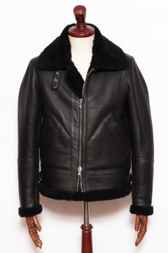 【干場義雅別注】H AVIATOR アッカ アビエーター B-3 シープスキン ムートン フライトジャケット / ブラック NERO
