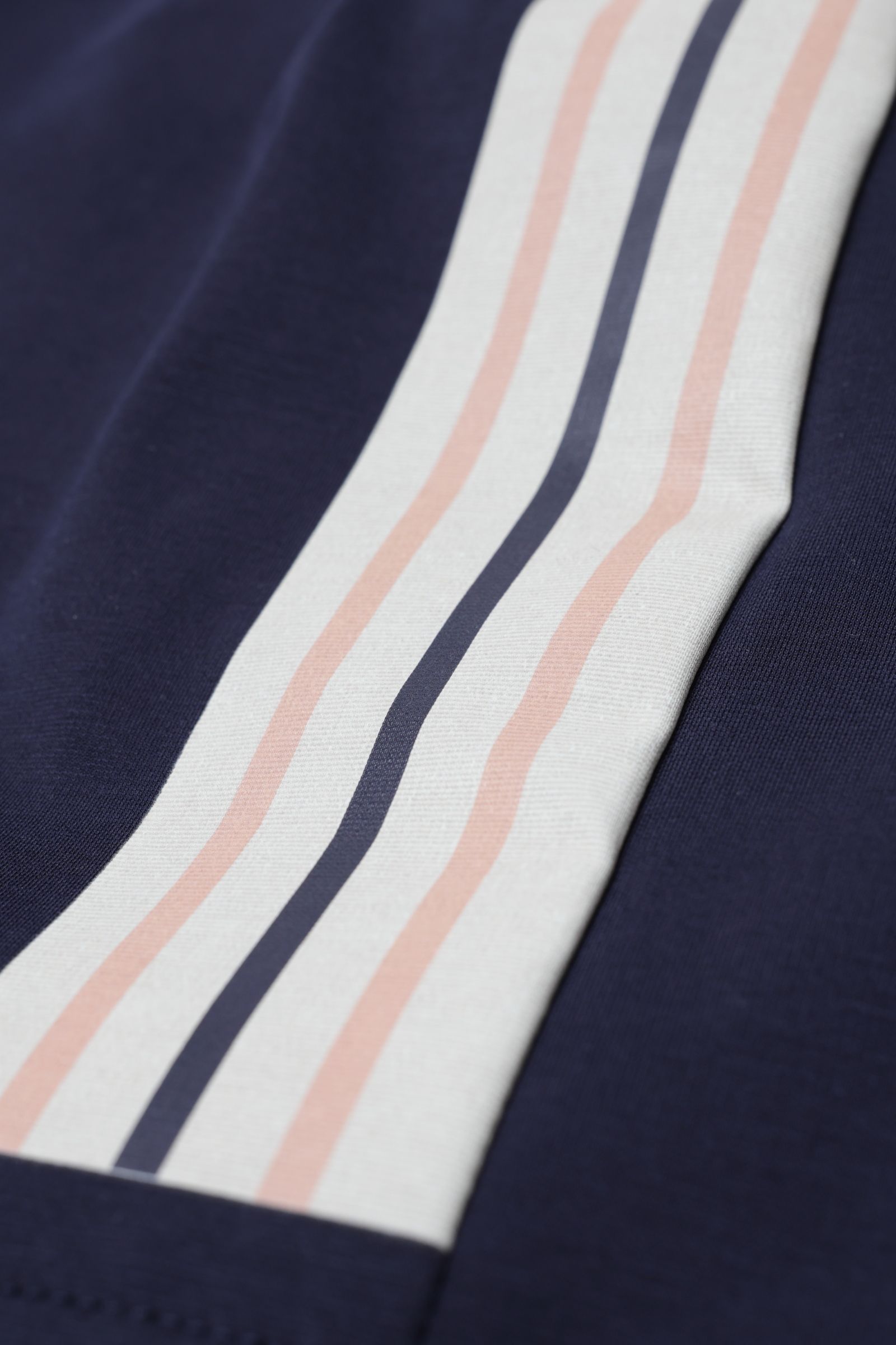 【セットアップあり】EVER HOOD ストレッチジャージ ワンポイントロゴ ジップアップ パーカー  / ネイビー × ベージュ × ピンク