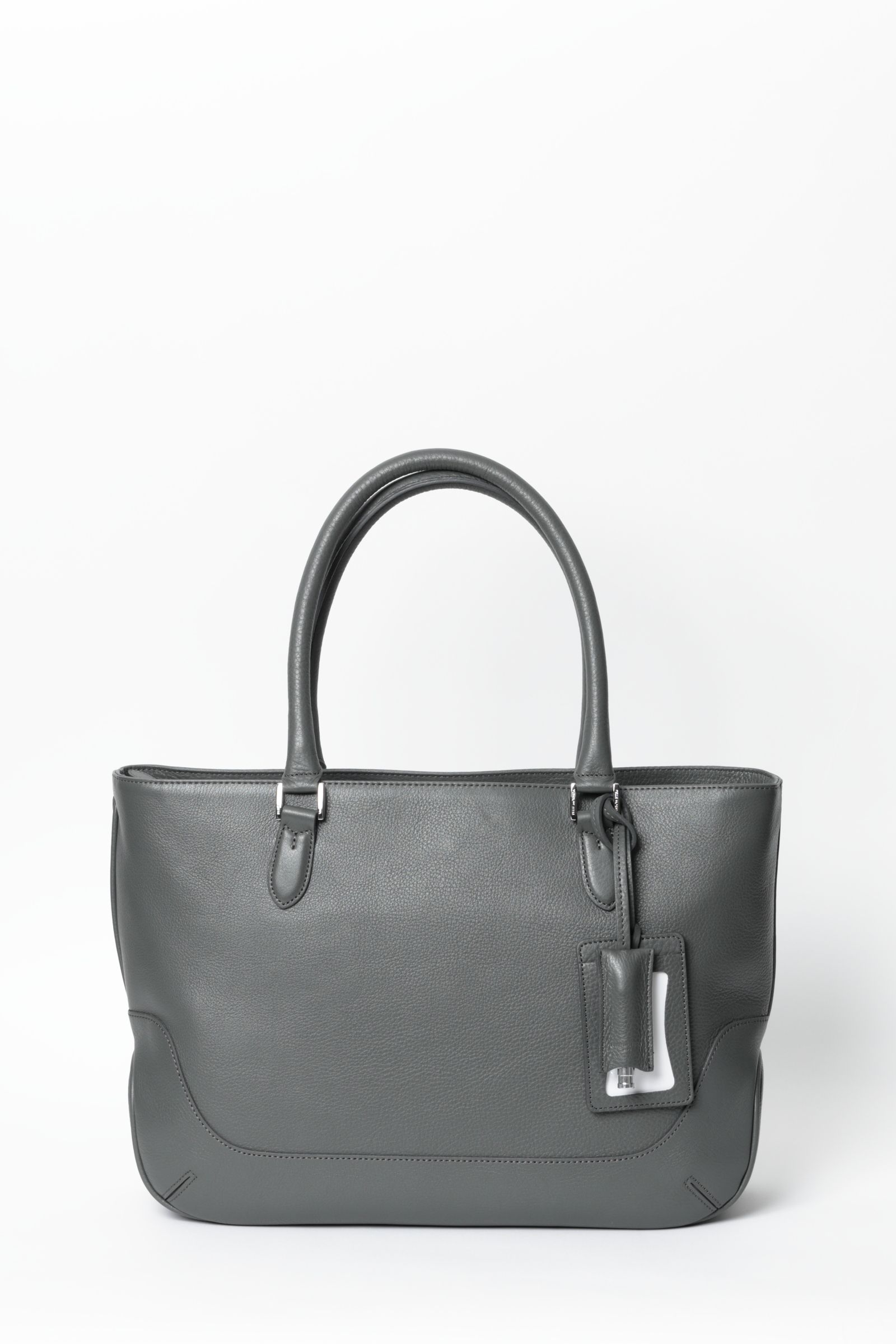 Maiden Voyageシリーズ メイデン ヴォヤージュ 薄マチ シュリンクレザー トートバッグ  / チャコールグレー