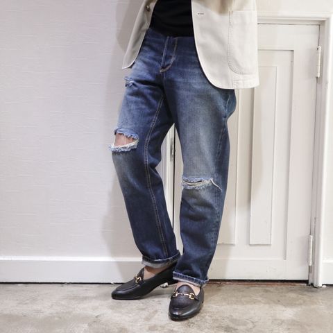 "PT TORINO DENIM"のクラッシュデニムを使用した漢ジャケデニコーデ