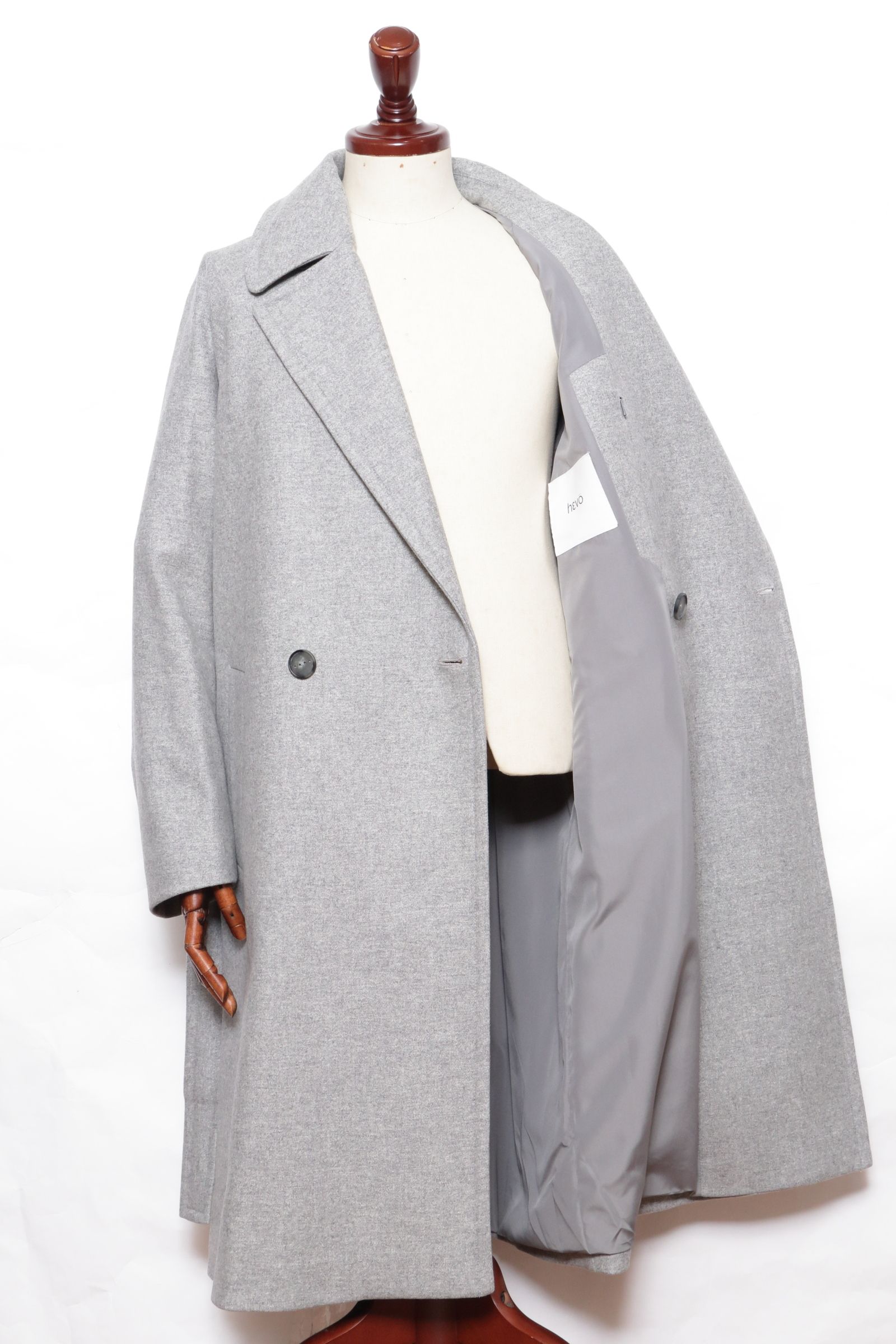 BRINDISI - ブリンディジ ウール ベルテッド ダブルコート / グレー 4402