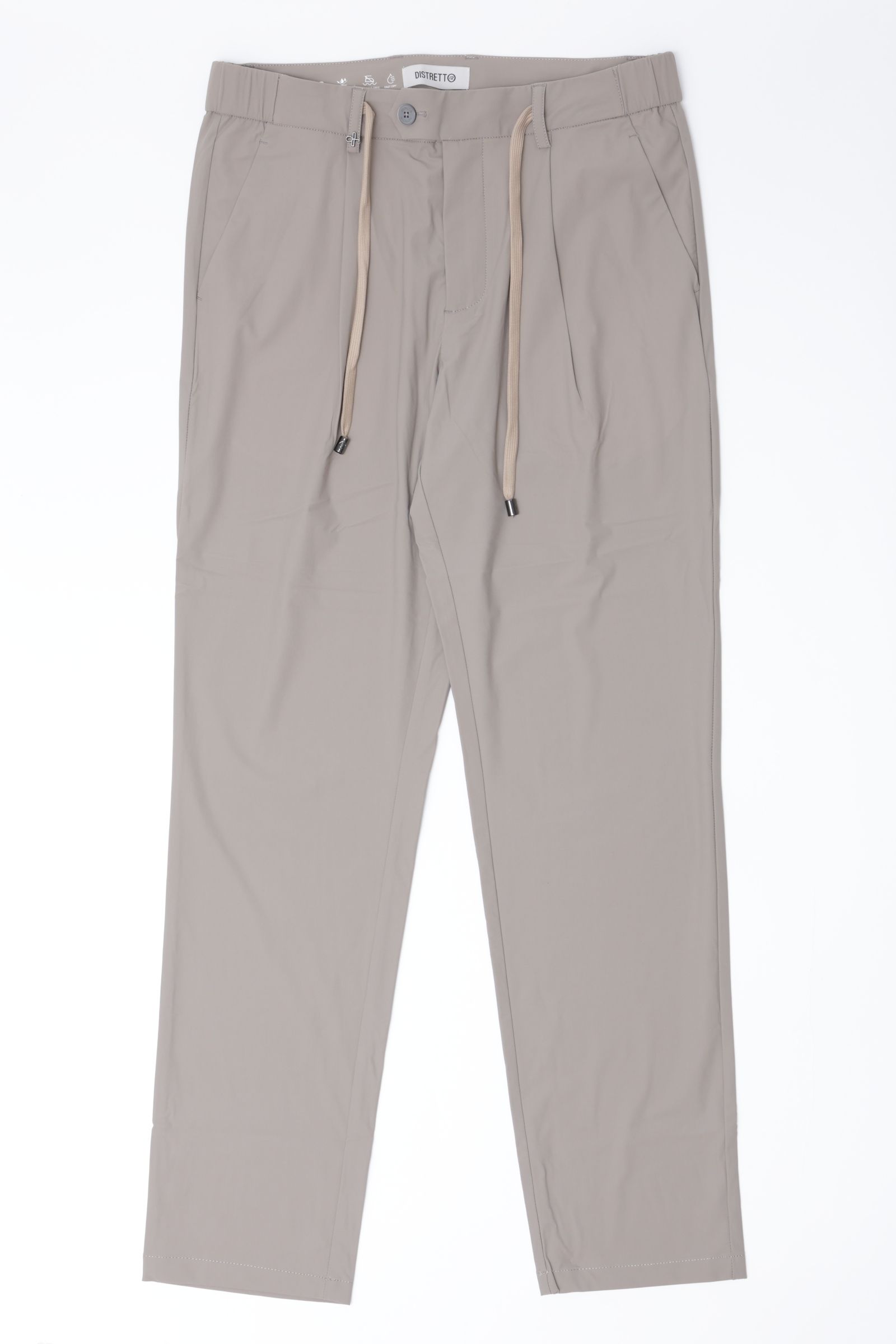 【セットアップあり】ストレッチ ナイロン ジャージ ワンプリーツ シャーリングパンツ  / ベージュ