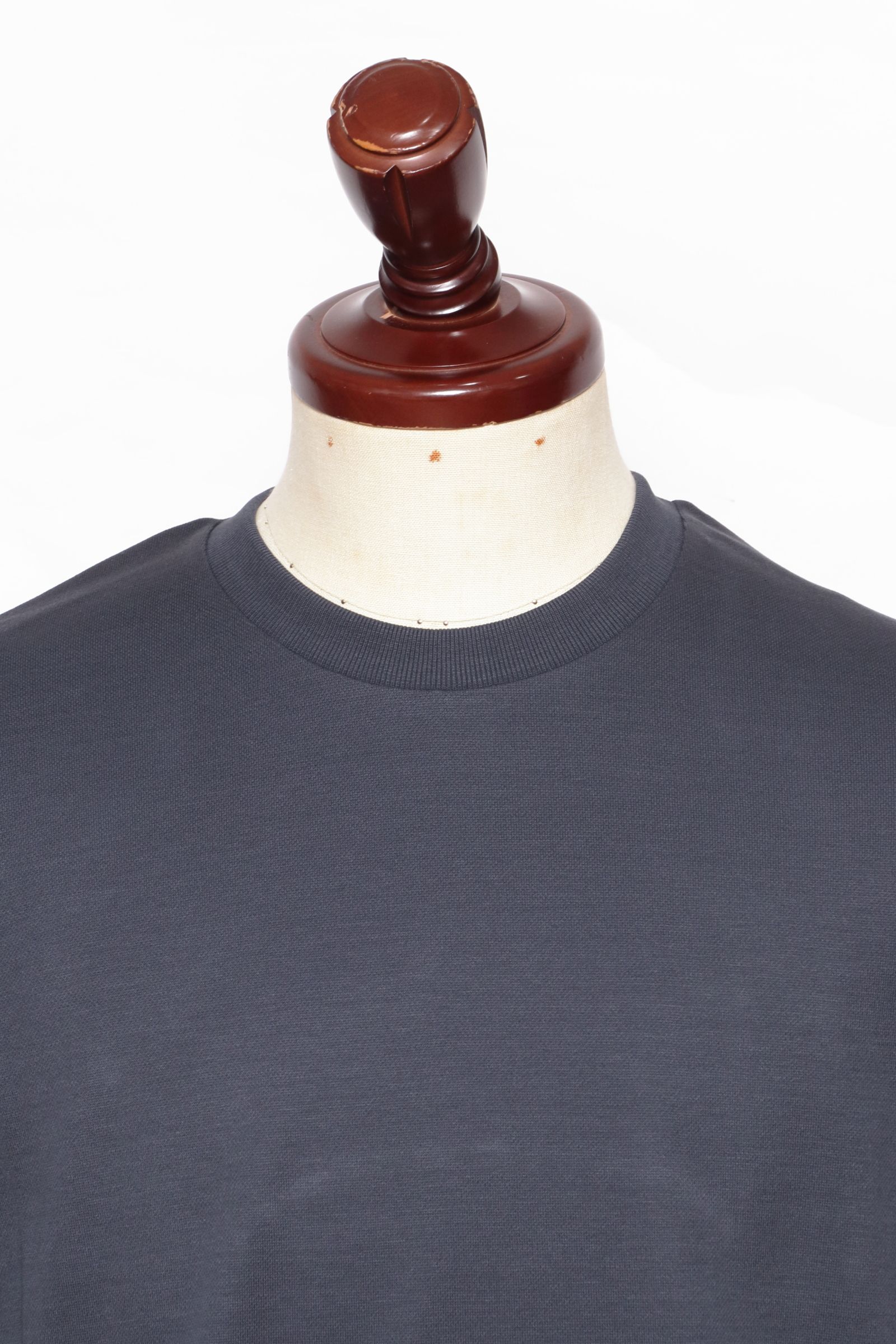 JG000206U ジャージニットエフェクト コットン クルーネック Tシャツ / ネイビー