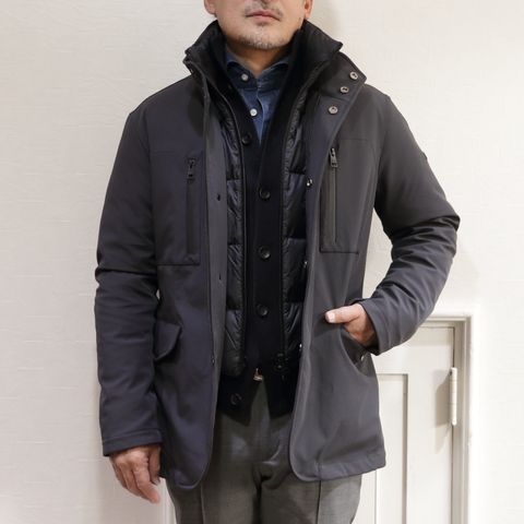 "DUNO"をM-65タイプダウンジャケット使用した上品スタイル