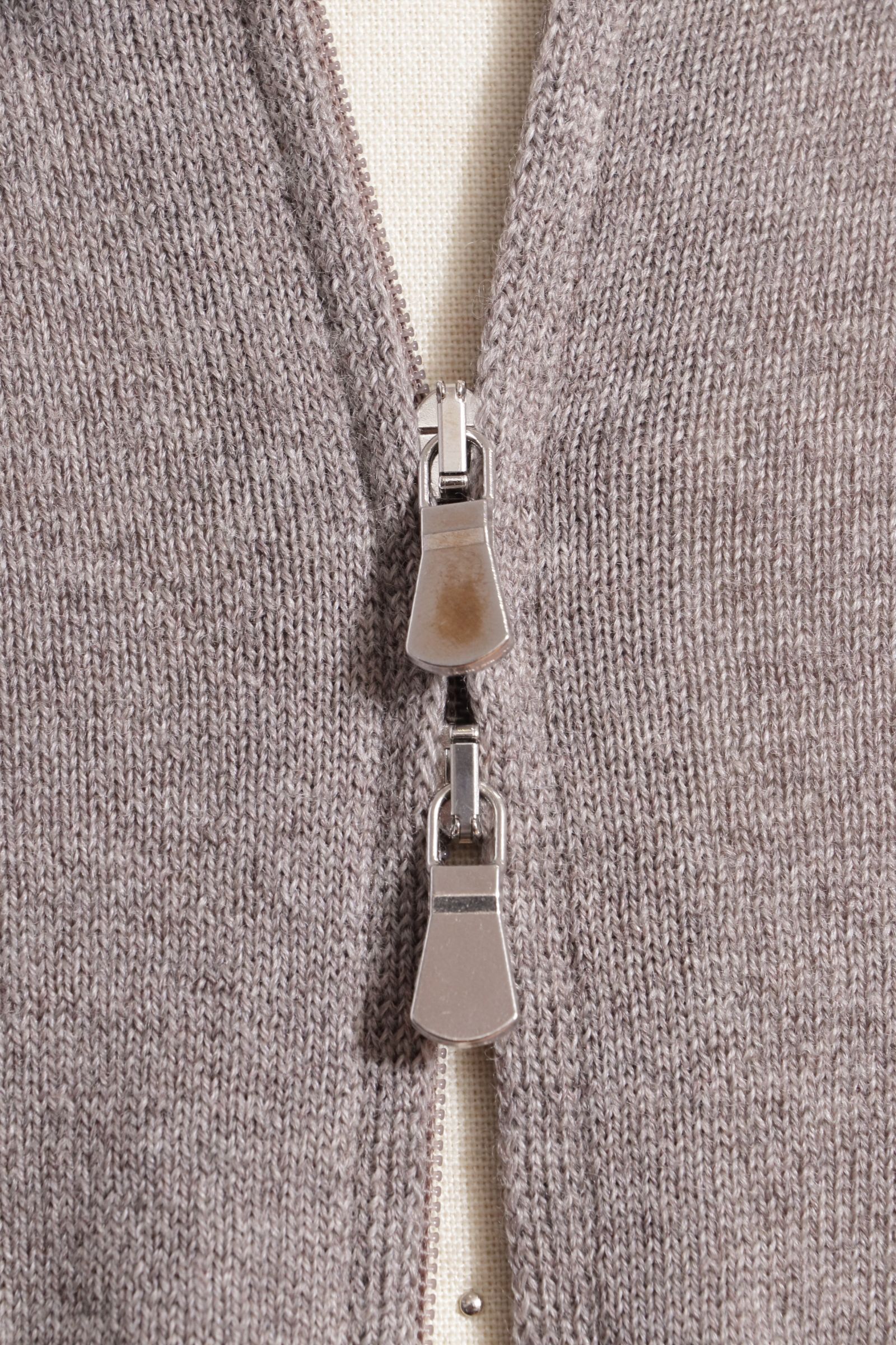 Gran Sasso - 12Gメリノウール ダブル ZIP スタンドカラー