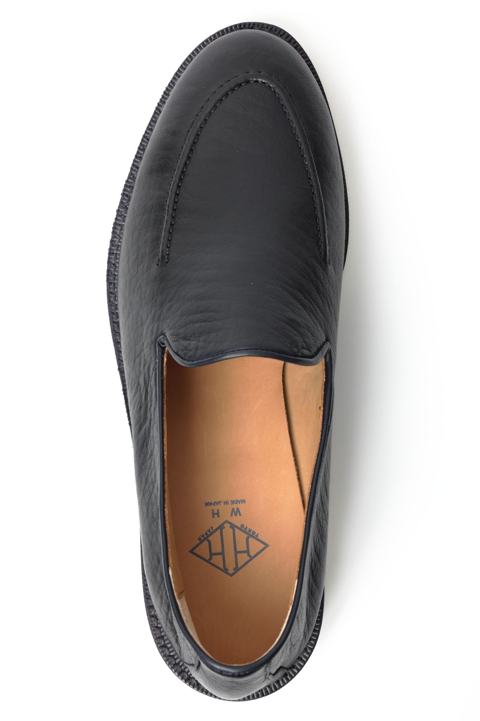 【スーパーふにゃ男】ディアスキン 鹿革 スリッポン シューズ 革靴 / ダークネイビー