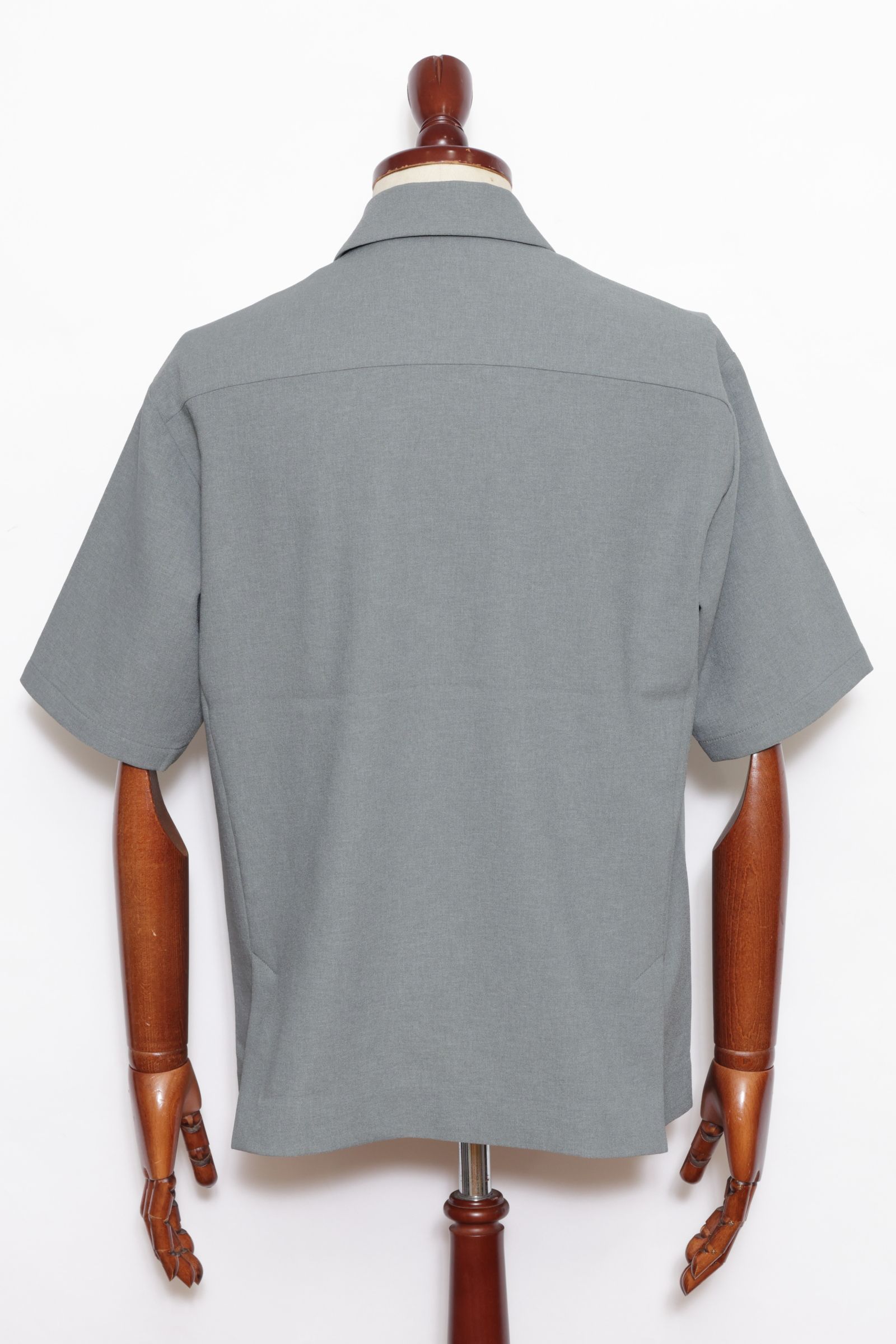 【セットアップあり】 EVALET イミテーションリネン オープンカラー 半袖シャツ/ GRY グレー